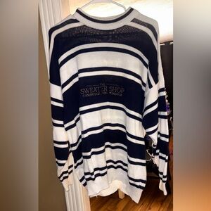 The sweater shop made in England Men's Navy and White Striped Sweater men large